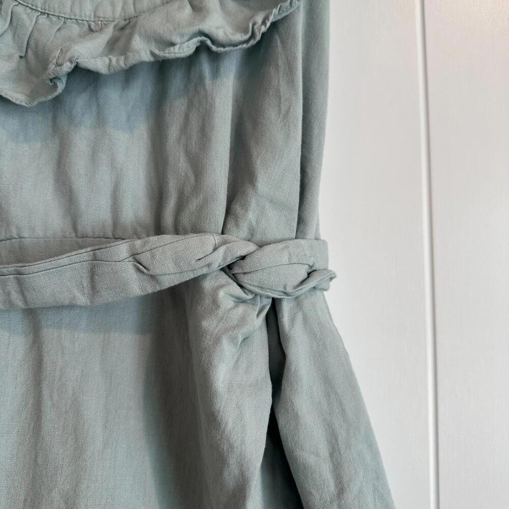 FREE PEOPLE Seafoam Green Lara Ruffle Bib Mini Dress Size Medium - Picture 6 of 9